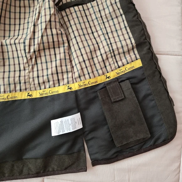 Sleeveless utility jacket vest, olive/military green with brown details, XS - Picture 9 of 16